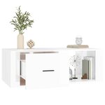 vidaXL Table basse Blanc brillant 100x50 5x35 cm Bois d'ingénierie