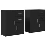 vidaXL Buffets 2 Pièces noir 60x31x70 cm bois d'ingénierie