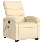 vidaXL Fauteuil inclinable de massage Crème Tissu
