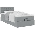 vidaXL Cadre de lit ottoman avec matelas gris clair 80x200 cm tissu