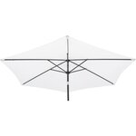 Parasol droit Diam. 3 m – Hauteur ajustable - Mat Aluminium et toile polyester 160g - Blanc