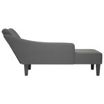 vidaXL Fauteuil long avec accoudoir droit gris foncé tissu