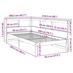 vidaXL Lit bibliothèque sans matelas 90x190 cm bois de pin massif