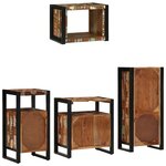 vidaXL Ensemble de mobilier de salle de bain avec étagère avec stockage avec porte 4 Pièces