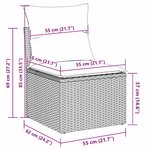 vidaXL Ensemble de Canapé de Jardin en 6 Pièces avec Coussins Gris Rotin Poly Acacia