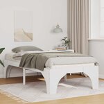 vidaXL Cadre de lit surélevé avec stockage Blanc Bois massif en pin