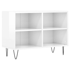 vidaXL Meuble TV blanc brillant 69 5 x 30 x 50 cm bois d'ingénierie