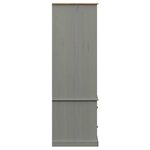 vidaXL Garde-robe VIGO gris 90x55x170 cm bois massif de pin