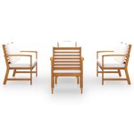 vidaXL Salon de jardin 5 Pièces avec coussin Bois d'acacia solide