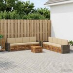 vidaXL Ensembles de canapés avec coussin 9 Pièces Bois d'Acacia Massif