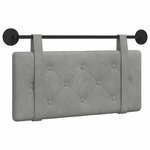 vidaXL Tête de lit suspendue Gris clair Velours