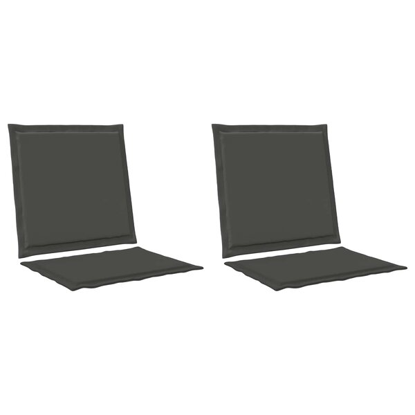 vidaXL Coussins de siège et de dos 2 Pièces Anthracite 47 x 45 x 2 cm