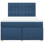 vidaXL Sommier à lattes de lit avec matelas Bleu 160x200 cm Tissu