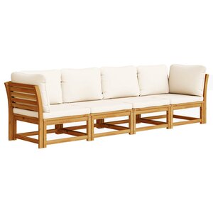 vidaXL Salon de jardin 4 Pièces avec coussins Bois d'acacia solide