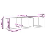 vidaXL Étagère murale à CD chêne artisanal 75x18x18 cm bois ingénierie