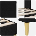 vidaXL Cadre de lit avec tête de lit Noir 90 x 190 cm Tissu