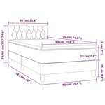 vidaXL Sommier à lattes de lit avec matelas LED Taupe 90x190 cm Tissu