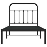 vidaXL Cadre de lit métal sans matelas avec tête de lit noir 90x190 cm