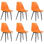 vidaXL Chaises à manger lot de 6 orange PP