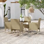 vidaXL Ensemble à manger de jardin 5 Pièces Résine tressée Beige