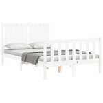 vidaXL Cadre de lit sans matelas blanc bois de pin massif