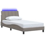 vidaXL Cadre de lit sans matelas Hanko taupe 100x200 cm tissu