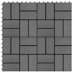 vidaXL Carreau de terrasse 22 Pièces Gris 30 x 30 cm WPC
