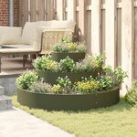 vidaXL Cache-pot de jardin Vert olive 120 x 120 x 20 cm Acier