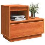 vidaXL Cabinet de chevet avec tiroir Marron cire 60 x 34 x 51 cm