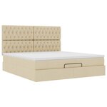 VidaXL Cadre de lit ottoman avec matelas crème 180x200 cm tissu