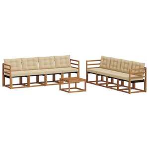 vidaXL Ensemble de canapés d'extérieur 9 pc Naturel et Beige