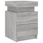 vidaXL Tables de chevet avec lumières LED 2 Pièces sonoma gris 35x39x55cm