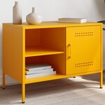 vidaXL Meuble TV jaune moutarde 68x39x50 5 cm acier