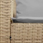 vidaXL Canapé de jardin avec coussins beige résine tressée