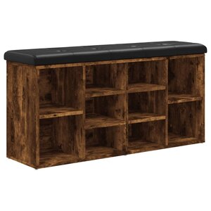 vidaXL Banc à chaussures chêne fumé 102x32x50 cm bois d'ingénierie