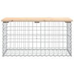 vidaXL Banc de jardin design de gabion 83x44x42 cm bois massif de pin