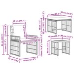 vidaXL Ensemble de meubles d'extérieur 5 pc Noir et Gris foncé