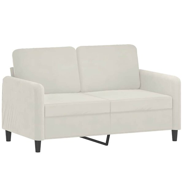 vidaXL Canapé à 2 places Crème 120 cm Velours
