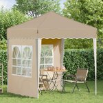 vidaXL Tente de fête pop-up 195 x 195 x 245 cm Crème Tissu Oxford
