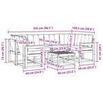 vidaXL Ensemble de canapés d'extérieur 7 pc Blanc et noir