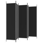 vidaXL Cloison de séparation 5 panneaux Noir 250x200 cm Tissu
