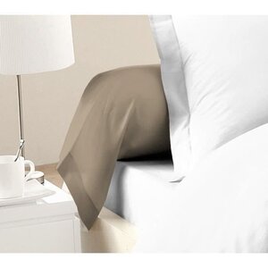 2 Taies de Traversin 100  coton 85 x 185 cm - Beige