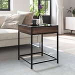 vidaXL Table basse avec LED Infinity chêne marron 40x40x51 cm
