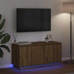 vidaXL Meuble TV avec LED chêne artisanal 100 x 38 x 49 cm