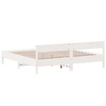 vidaXL Cadre de lit sans matelas blanc 200x200 cm bois massif de pin