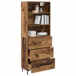 vidaXL Haut Armoire 2 Pièces Bois Ancien Bois Aggloméré et Verre