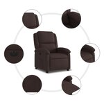 vidaXL Fauteuil inclinable électrique Marron foncé Tissu