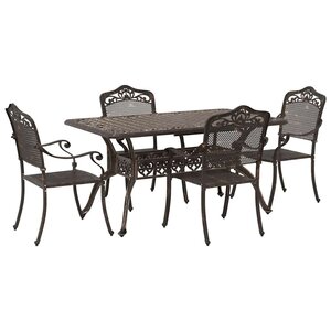 vidaXL Ensemble de salle à manger pour jardin 5 Pièces Bronze Aluminium
