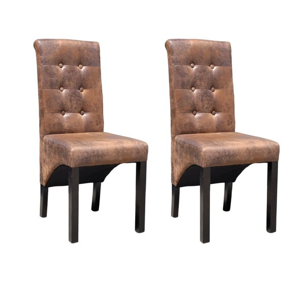 vidaXL Chaises à manger lot de 2 marron similicuir