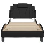 vidaXL Cadre de lit Viana avec LED sans matelas noir 90x200 cm